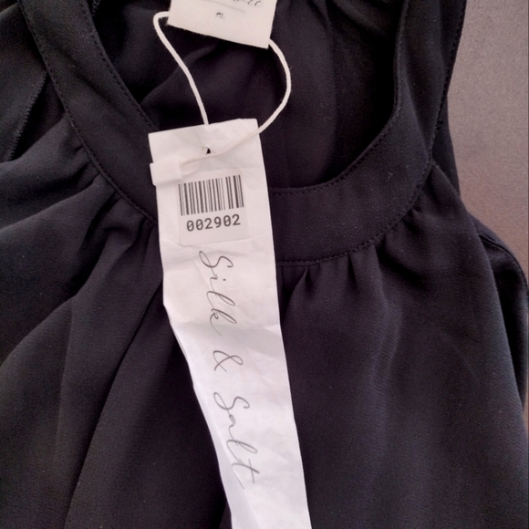 Silk & Salt Black Flowy Jumpsuit With Side Tie - Picture 14 of 16